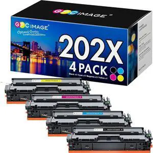 Ennovor GPC Image Compatible 202X Toner Cartridge Replacement for HP 202X 202A CF500X CF500A to use with Laserjet Pro MFP M281fdw M254dw M281cdw M281 M281dw M280nw Toner Printer (1B 1C 1M 1Y, 4 Pack)