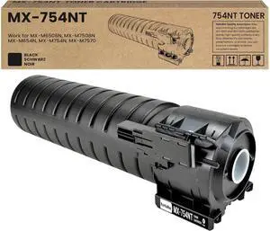 Ennovor MX-754NT Toner Cartridge High Yield Black MX754NT 754NT Toner Replacement for Sharp MX-754NT Toner Cartridge for MX-M6508N MX-M7508N MX-M654N MX-M754N MX-M7570 Printer Ink 1-Pack