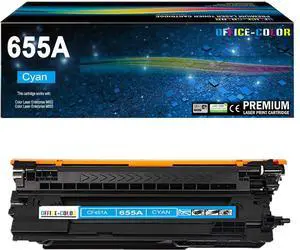 Ennovor 655A Cyan Toner Cartridge Replacement for HP 655A CF451A for HP Color Laser Enterprise M652, M653 M681,M682 Series