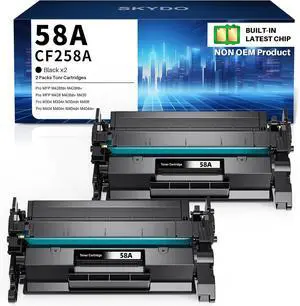 Ennovor 58A CF258A Black Toner Cartridge Replacement (with Chip) Compatible for HP 58A CF258A 58X CF258X Work with MFP M428fdw M428dw M428fdn Pro M404n M404dn M404dw M406 M430 Printer(Black, 2 Pack)