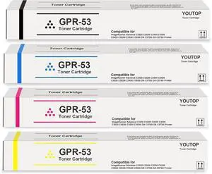 Ennovor High Yield GPR-53 GPR53 Toner Cartridge (4-Pack|CYBM) Replacement for Canon ImageRunner Advance C3325 C3325i C3330 C3330i C3525 C3525i C3530 C3530i DX C3730i C3730i Printer