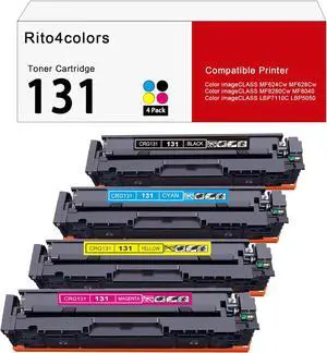 Ennovor 131 Toner Cartridge Replacement for Canon 131 for Color ImageCLASS MF8280Cw MF624Cw MF628Cw Printer ( Black, Cyan, Magenta, Yellow,4 Pack)
