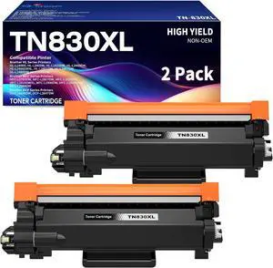 Ennovor Q-image TN830XL Black Toner Cartridges Compatible for TN-830XL TN830 XL Toner Cartridges Work for HL-L2460DW DCP-L2640DW HL-L2405W HL-L2420DW HL-L2465DW MFC-L2820DW Printer | 2 Black
