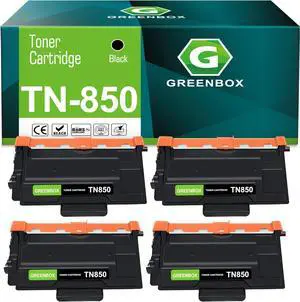 Ennovor GREENBOX Compatible Toner Cartridge Replacement for Brother TN850 TN-850 TN-820 TN820 for DCP-L5500DN DCP-L5600DN MFC-L5700DW HL-L5000D MFC-L5800DW MFC-L5850DW HL-L5100DN Printer (4 Black)