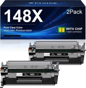 Ennovor 148X Black Toner Cartridge Replacement for HP 148A 148X W1480A W1480X Black Toner Cartridge for HP Pro 4001dw 4001dn 4001n MFP 4101fdw 4101fdn Printer(2 Pack,with Chip)