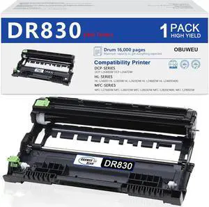Ennovor DR830 Drum Unit High Yield Replacement for Brother DR-830 Drum Unit Black 1 Pack HL-L2400D HL-L2460DW HL-L2405W HL-L2465DW HL-L2480DW DCP-L2640DW MFC-L2820DWXL MFC-L2820DW Printer (Not Toner)