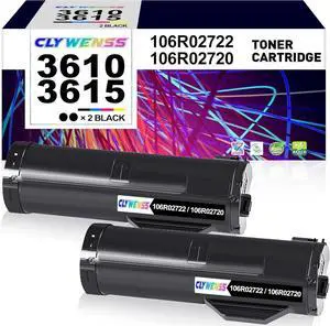 Ennovor 3610 3615 Toner Cartridge Replacement for Xerox 106R02722 106R02720 for Phaser 3610 3610N 3610DN 3610DNW, Workcentre 3615 3615DN 3615DNW Printer (High Yield-14,100 Pages, 2-Black)