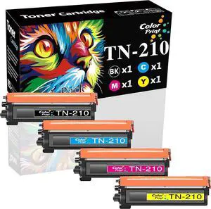 Ennovor ColorPrint Compatible TN-210 Toner Cartridge Replacement for Brother TN210 TN 210 for MFC-9325CW MFC-9320CW MFC-9120CN 9125CN MFC9010CN HL3075CW HL3070CW (4-Pack, TN210BK,TN210C,TN210M,TN210Y)