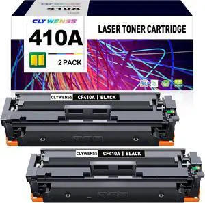 Ennovor CF410A 410A Black Toner Cartridge Replacement for HP 410A CF410A for Color Pro MFP M477fdw M477fdn M477fnw M377dw Color Pro M452dn M452dw M452nw Printer (Black, 2-Pack)