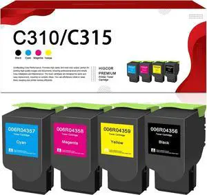 Ennovor C310 / C315 High Yield Toner Cartridge Set 4 Pack - Replacement for Xerox 006R04356 006R04357 006R04358 006R04359 Work with C310 C310DNI C310DNIM C315 Color Printer, Cyan Magenta Yellow Black