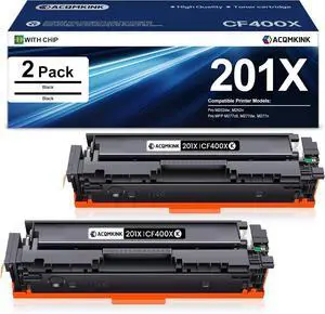 Ennovor 201X CF400X Black Toner Cartridge High Yield 2 Pack Replacement for HP 201X CF400X 201A CF400A Color Pro M252dw MFP M277c6 M277dw Printer Ink Cartridge | CF400XD