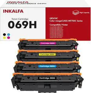 Ennovor 069H 069 Toner Cartridge Set MF753Cdw 4 Pack Compatible Replacement for Canon 069H 069 for Canon imageCLASS MF753Cdw MF751Cdw LBP674Cdw Series Printer Ink Black Cyan Yellow Magenta