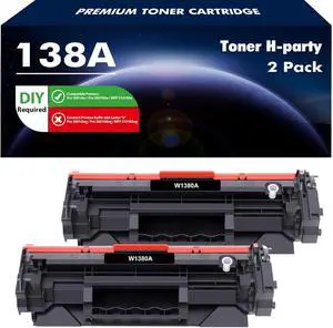Ennovor 138A Black Toner Cartridge 2-Pack Compatible Replacement for HP 138A W1380A 138X W1380X for HP Pro 3001dw 3001fdw MFP 3101fdw Series Printer High Yield Ink