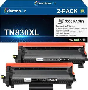 Ennovor Compatible TN830XL Toner for Brother Printer Replacement for Brother TN830XL Toner TN830 XL TN-830XL Toner Work for DCP-L2640DW HL-L2460DW HL-L2405W HL-L2480DW MFC-L2820DW Printer (2 Pack)