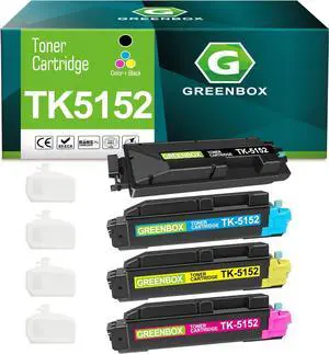 Ennovor GREENBOX Compatible Toner Cartridge Replacement for TK-5152 TK5152 for Mita ECOSYS M6535cidn M6035cidn P6035cdn TK-5152K TK-5152C TK-5152M TK-5152Y Printer (4 Pack)