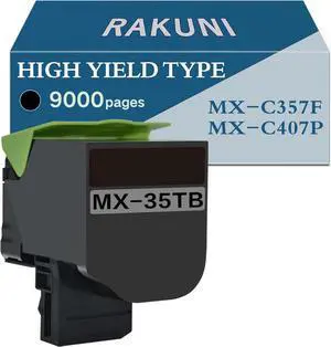 Ennovor MX-C35TB Black Compatible High Yield Toner Cartridge Replacement for Sharp MX-C35TB MX-C35TC MX-C35TM MX-C35TY, for Use in MX-C357F MX-C407P Printer (Black 9000 Pages)