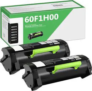 Ennovor 60F1H00 High Yield Black Toner Cartridge 2Pack Compatible 601H Toner Replacement for Lexmark 601H 60F1H00 Toner Cartridge wtith MX310 MX410 MX510 MX511 MX610 MX611 Printer [10,500 Pages/Pack]