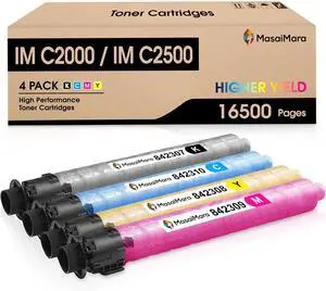 Ennovor MasaiMara IM C2000 IM C2500 842307 842310 842309 842308 Compatible Toner Cartridges for Ricoh IMC2000 IMC2500 Printer (Black Cyan Magenta Yellow, 4-Pack)