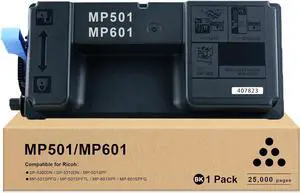 Ennovor MP501 MP601 Toner Cartridge Compatible for Ricoh 407823 MP 601 MP 501 for SP5300DN SP5310DN MP501SPF MP501SPFG MP501SPFTL MP601SPF MP601SPFG (25,000 Pages, Black)