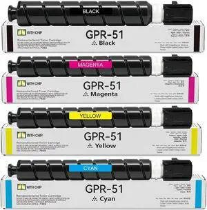 Ennovor GPR-51 GPR51 High Yield Toner Cartridge 8516B003 8517B003 8518B003 8519B003 Replacement for Canon ImageRunner Advance C250if C255if C350if C350p C355if (Black Cyan Magenta Yellow,4Pack)