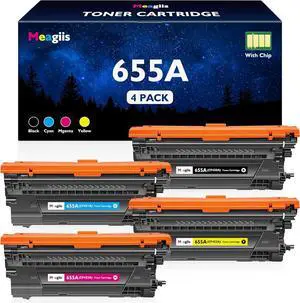 Ennovor Compatible 655A Toner Cartridge Replacement for HP 655A Toner for Color Laserjet Enterprise M652dn M652n M653dn M653x MFP M681f M681dh M681z M682z Printer (4-Pack, Black Cyan Yellow Magenta)
