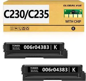 Ennovor C230 C235 Black Toner Cartridges 2 Pack (with Chip) Compatible with Xerox C230 C235 006R04384 Toner Cartridges Work for Xerox C230DNI C235DNI Color Multifunction Printer