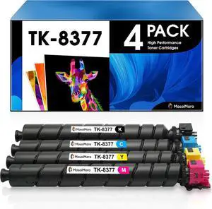 MasaiMara TK-8377 TK8377 High Capacity Compatible Toner Cartridges Replacement for Kyocera TASKalfa 3554ci Printer (Black TK-8377K , Cyan TK-8377C , Magenta TK-8377M , Yellow TK-8377Y , 4-Pack)