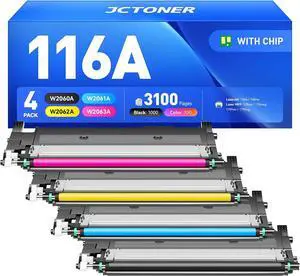 116A Toner Cartridge Set 4-Pack High Yield Replacement for HP 116A W2060A W2061A W2062A W2063A Compatible for HP Color Laser MFP 178nw 178nwg 179fnw 179fwg 150a 150nw Printer Black Cyan Yellow Magenta