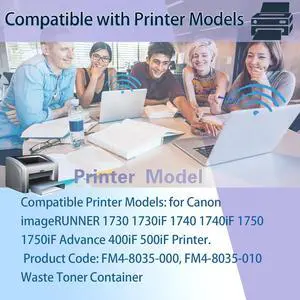 FM4-8035-000 FM4-8035-010 Waste Toner Container Compatible for Canon imageRUNNER 1730 1730iF 1740 1740iF 1750 1750iF Advance 400iF 500iF Printer,Ultra Clear Printing with High Yield 60000 Pages
