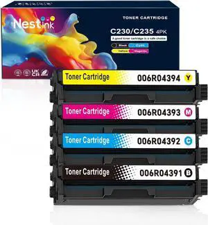 C235 Toner Cartridge for Xerox c230 C235/DNI Color Multifunction Printer,4500-5500 Pages High-Yield Ink Cartridge Replacement 006R04391 006R04392 006R04393 006R04394(Black, Cyan, Magenta, Yellow)