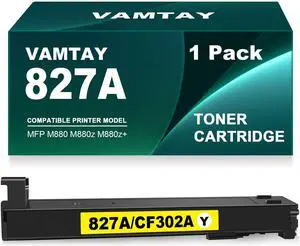 Ennovor Remanufactured 827A 827 A High Yield Toner Cartridge Replacement for HP 827A CF302A for MFP M880 M880z M880z+ M880z+ Series Printer (1 Yellow, 1-Pack)