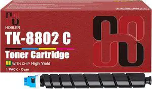 Ennovor VERIMP TK8802 Toner Cartridges Compatible for Kyocera TK-8802K TK-8802C TK-8802M TK-8802Y Toner Cartridge Work for Kyocera Ecosys P8060cdn Printer 1 Cyan Pack