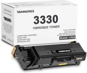 Ennovor Phaser 3330 Toner Cartridge (1-Pack, Black): 106R03620 Toner Cartridge Replacement for Xerox Phaser 3330/WorkCentre 3345/3335 Printer