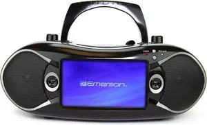 Emerson EDL-2870H Bluetooth DVD Boombox with AM/FM Radio & Digital TV, Portable Multimedia Player with 7" LCD Screen, HDMI, Bluetooth, USB/SD Playback, Twin Speakers, Black