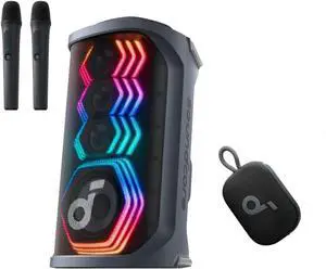 Soundcore Select 4 Go Bluetooth Shower Speaker by Anker Rave 3S AI Karaoke Party Speaker with 2 Wireless Microphones Soundcore Select 4 Go Bluetooth Shower Speaker by Anker Rave 3S AI Karaoke Party Speaker with 2 Wireless Microphones