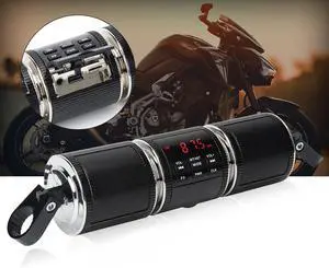 Motorcycle Speaker Systems BT Waterproof Stereo Speakers Bar Mount 7/8-1.25 inch with AUX-in, USB, microSD, FM Radio,Audio Amplifier System for Motorcycle ATV UTV (MT487)