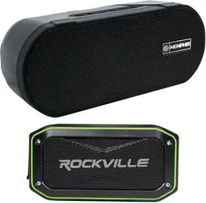 Audiosavings Bundle: Memphis Audo MXASB9 Jet Ski/Snowmobile/ATV 9" Sound Bar Bundled with Rockville Rock Anywhere Waterproof Portable Bluetooth Speaker+TWS Stereo Linking (2 Items)