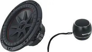 Audiosavings Bundle: Kicker 52CVR102 CVR10 COMPVR 10" 750w Subwoofer 2-Ohm DVC Car Audio Sub Bundle with Free Rockville RPB2-BLACK Handheld Wireless Portable Bluetooth Speaker Great Sound (2 Items)