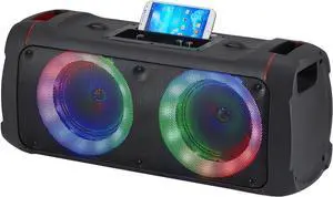 Portable Wireless Bluetooth Speaker, Loud Boombox Speaker with Dual 6.5 Subwoofer, for Camping/Beach/Party, Support FM/Echo/TWS/USB/TF Card/AUX/Mic Input, LED Light, Shoulder Strap