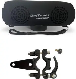 DryTunes | Outdoor | Portable | Waterproof (IP66) |Floating | Bluetooth Speaker Bundle | Party Button | Kayaks | Paddleboards | Home | Travel | Magnetic Base | Up to 40 hours playtime (Black)