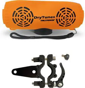 DryTunes | Outdoor | Portable | Waterproof (IP66) |Floating | Bluetooth Speaker Bundle | Party Button | Kayaks | Paddleboards | Home | Travel | Magnetic Base | Up to 40 hours playtime (Orange)