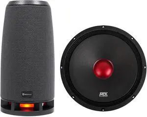 Audiosavings Bundle: MTX Thunder RTX128 12 600 Watt 8-Ohm Mid-bass/Midrange Car/Pro Audio Speaker Bundle with Rockville RockShip 50W Portable Bluetooth Speaker w/LED Lights+Radio/USB/AUX (2 Items)