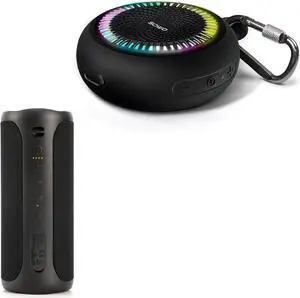 Wireless Waterproof Bluetooth Speaker - Portable Speaker Loud with Built-in Subwoofer and Tweeter, Extra Bass, Stereo Sound, IP67, Colorful Lights for Party, Outdoor, Camping