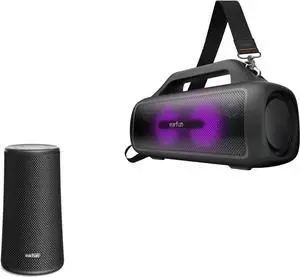 EarFun® UBOOM Bluetooth Speaker 360° Surround Sound UBOOM X Portable Bluetooth Speaker, 80W Stereo with JumboBass, IP67 Waterproof Outdoor Speaker, RGB Light