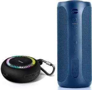 Bluetooth Shower Speaker Waterproof | Small Portable Bluetooth Speaker Wireless with Clip | Powerful Bass and Louder Volume | Colorful Lights and Lightweight | with TWS Pairing