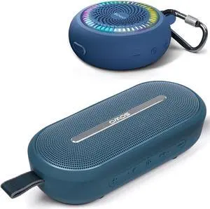 Bluetooth Shower Speaker Waterproof - Small Portable Bluetooth Speaker Wireless with Clip - Powerful Bass and Louder Volume - Colorful Lights and Lightweight