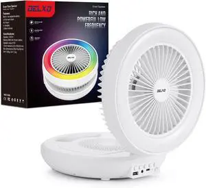 Delxo Bluetooth Speakers with LED Night Light for Bedroom, Portable Wireless Bluetooth Speaker with Fan Rechargeable (12 Pack)