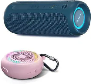 Bluetooth Shower Speaker Waterproof - Small Portable Bluetooth Speaker Wireless with Clip - Powerful Bass and Louder Volume - Colorful Lights and Lightweight with TWS Pairing