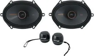 Audiosavings Bundle: (1) Pair Kicker 51KSC6804 RMS Car Audio Speakers KSC6804 KSC680 Bundle with (1) Pair Rockville RPB3-BLACK Handheld Wireless Linking Portable Bluetooth Speakers (Items 4)