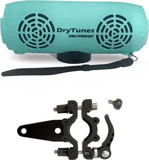 DryTunes | Outdoor | Portable | Waterproof (IP66) |Floating | Bluetooth Speaker - Bundle | Party Button | Kayaks | Paddleboards | Home | Travel | Magnetic Base | Up to 40 hours playtime (Seafoam)